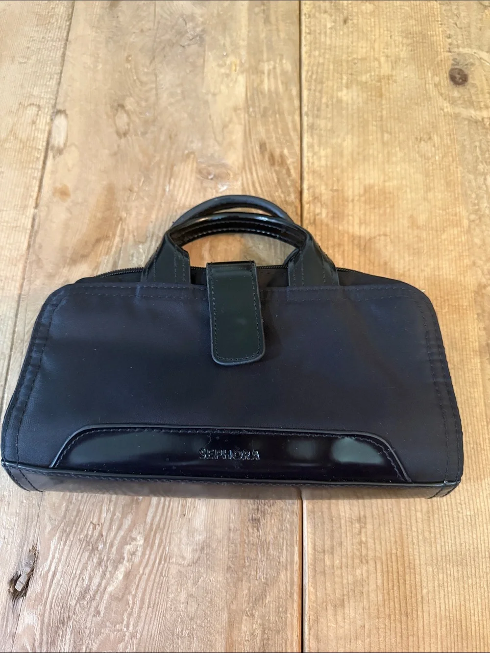 Sephora Black Nylon Cosmetic Travel Case with Top Handles